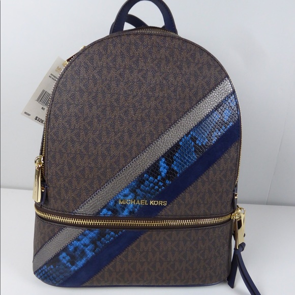 Michael Kors Rhea Signature MK Canvas Backpack NWT - Picture 1 of 15
